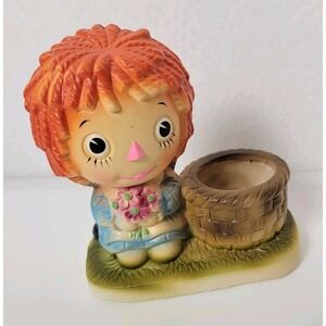 Vintage Relco Japan Rag Doll Girl Toothpick Holder Bisque Figurine 70s Kitsch